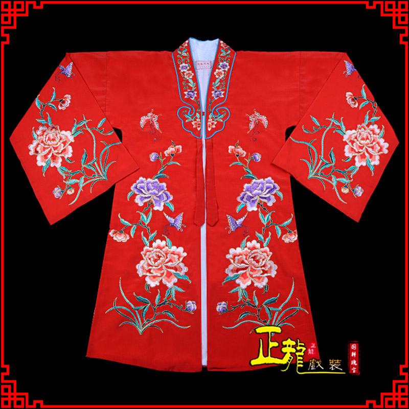 类乌齐青衣花旦戏服 好绉小叶牡丹女披